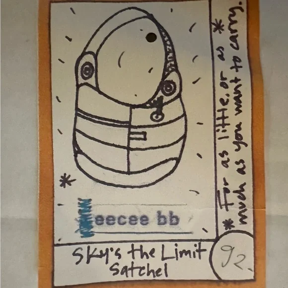 EUC - Handmade ONE OF A KIND Tote - Cloth and Leather “Sky’s the Limit S… - Picture 3 of 14